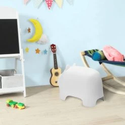 Tabouret Enfant Design Pouf Pour Enfant Tabouret De Siège Chaise Pour Enfants Siège Garçons Et Filles Cochonnet Blanc KMB14-W SoBuy® -Assise pour enfant Soldes 10218978 3