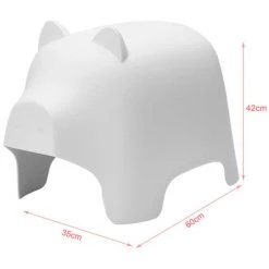 Tabouret Enfant Design Pouf Pour Enfant Tabouret De Siège Chaise Pour Enfants Siège Garçons Et Filles Cochonnet Blanc KMB14-W SoBuy® -Assise pour enfant Soldes 10218978 4