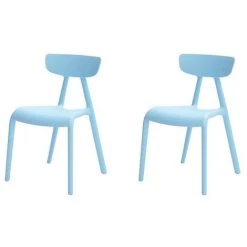 Lot De 2 Chaise Enfant Design Chaise Pour Enfants Siège Garçons Et Filles Confortable Bleu Clair KMB15-Bx2 SoBuy®