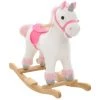 Licorne à Bascule Peluche 65 X 32 X 58 Cm Blanc Et Rose VidaXL - Multicolore -Assise pour enfant Soldes 10555838 1