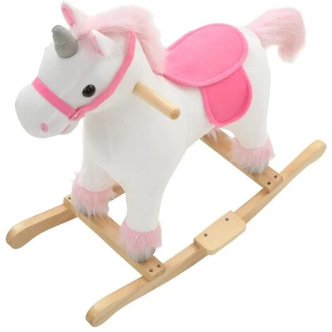 Licorne à Bascule Peluche 65 X 32 X 58 Cm Blanc Et Rose VidaXL - Multicolore 6 Licorne à Bascule Peluche 65 X 32 X 58 Cm Blanc Et Rose VidaXL - Multicolore – Image 4