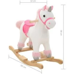 Licorne à Bascule Peluche 65 X 32 X 58 Cm Blanc Et Rose VidaXL - Multicolore 11 Licorne à Bascule Peluche 65 X 32 X 58 Cm Blanc Et Rose VidaXL - Multicolore -Assise pour enfant Soldes 10555838 5