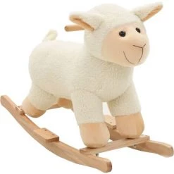 Mouton à Bascule Peluche 78 X 34 X 58 Cm Blanc VidaXL - Blanc