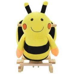 VidaXL Bourdon à Bascule Avec Dossier Peluche 60 X 32 X 57 Cm Jaune - Jaune -Assise pour enfant Soldes 10555842 3