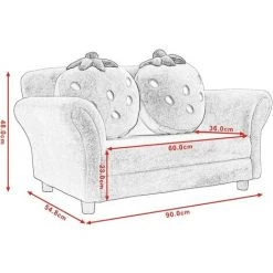 COSTWAY Canapé Enfant Fauteuil Enfant Canapé Lit Pour Enfant Avec 2 Oreillers 90 * 53 * 48 CM Rose 10 COSTWAY Canapé Enfant Fauteuil Enfant Canapé Lit Pour Enfant Avec 2 Oreillers 90 * 53 * 48 CM Rose -Assise pour enfant Soldes 10735873 4