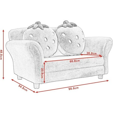 COSTWAY Canapé Enfant Fauteuil Enfant Canapé Lit Pour Enfant Avec 2 Oreillers 90 * 53 * 48 CM Rose 6 COSTWAY Canapé Enfant Fauteuil Enfant Canapé Lit Pour Enfant Avec 2 Oreillers 90 * 53 * 48 CM Rose – Image 4
