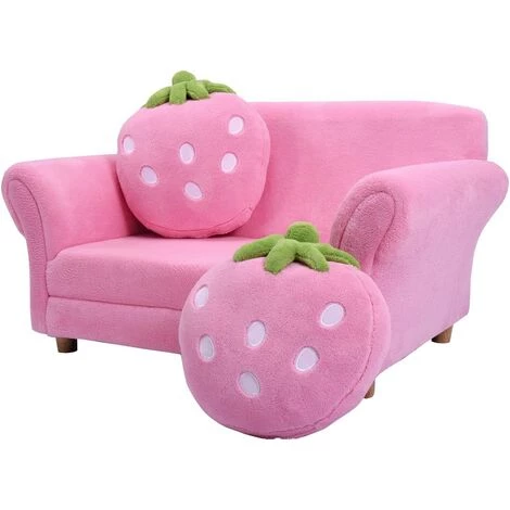 COSTWAY Canapé Enfant Fauteuil Enfant Canapé Lit Pour Enfant Avec 2 Oreillers 90 * 53 * 48 CM Rose 7 COSTWAY Canapé Enfant Fauteuil Enfant Canapé Lit Pour Enfant Avec 2 Oreillers 90 * 53 * 48 CM Rose – Image 5