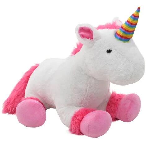 VidaXL Licorne En Peluche Rose Et Blanc - Rose 3 VidaXL Licorne En Peluche Rose Et Blanc - Rose