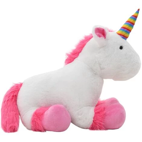 VidaXL Licorne En Peluche Rose Et Blanc - Rose 4 VidaXL Licorne En Peluche Rose Et Blanc - Rose – Image 2