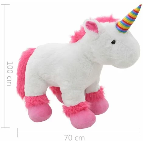 VidaXL Licorne En Peluche Rose Et Blanc - Rose 5 VidaXL Licorne En Peluche Rose Et Blanc - Rose – Image 3