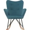 MILIBOO Rocking Chair Enfant Tissu Pieds Métal Chêne BABY BRISTOL - Bleu Canard - Bleu Canard -Assise pour enfant Soldes 13151430 1
