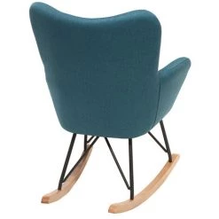 MILIBOO Rocking Chair Enfant Tissu Pieds Métal Chêne BABY BRISTOL - Bleu Canard - Bleu Canard -Assise pour enfant Soldes 13151430 3