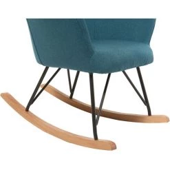 MILIBOO Rocking Chair Enfant Tissu Pieds Métal Chêne BABY BRISTOL - Bleu Canard - Bleu Canard -Assise pour enfant Soldes 13151430 4