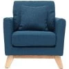 MILIBOO Fauteuil Scandinave Enfant Déhoussable En Tissu BABY OSLO - Bleu Canard - Bleu Canard