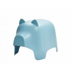 MEUBLETMOI Chaise Enfant En Plastique Bleu - COCHON - Bleu