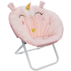 Atmosphera - Fauteuil Licorne Pour Enfant En Tissu Rose Clair H 50 Cm - Rose