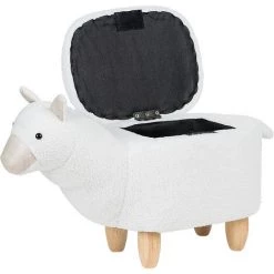 BELIANI Tabouret Enfant En Tissu Peluche Blanc - Blanc 9 BELIANI Tabouret Enfant En Tissu Peluche Blanc - Blanc -Assise pour enfant Soldes 14834730 4