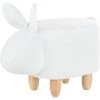 BELIANI Tabouret Enfant En Tissu Peluche Blanc - Blanc -Assise pour enfant Soldes 14850752 1