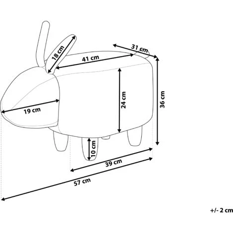 BELIANI Tabouret Enfant En Tissu Peluche Blanc - Blanc 5 BELIANI Tabouret Enfant En Tissu Peluche Blanc - Blanc – Image 3