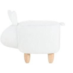 BELIANI Tabouret Enfant En Tissu Peluche Blanc - Blanc 11 BELIANI Tabouret Enfant En Tissu Peluche Blanc - Blanc -Assise pour enfant Soldes 14850752 5