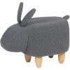 BELIANI Tabouret Enfant En Tissu Peluche Gris - Gris