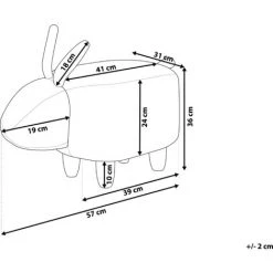 BELIANI Tabouret Enfant En Tissu Peluche Gris - Gris -Assise pour enfant Soldes 14850765 3