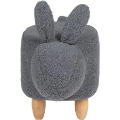 BELIANI Tabouret Enfant En Tissu Peluche Gris - Gris -Assise pour enfant Soldes 14850765 4