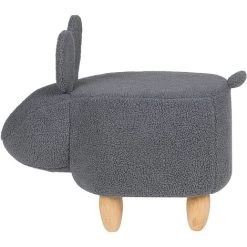 BELIANI Tabouret Enfant En Tissu Peluche Gris - Gris -Assise pour enfant Soldes 14850765 5