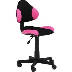 IDIMEX Chaise De Bureau Pour Enfant ALONDRA Fauteuil Pivotant Avec Hauteur Réglable, Revêtement En Mesh Noir/rose - Noir/Pink