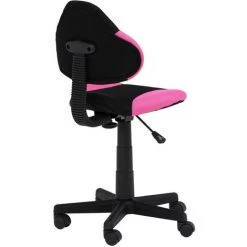 IDIMEX Chaise De Bureau Pour Enfant ALONDRA Fauteuil Pivotant Avec Hauteur Réglable, Revêtement En Mesh Noir/rose - Noir/Pink -Assise pour enfant Soldes 15069945 3