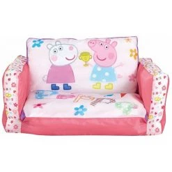 Canapé Convertible Gonflable Peppa Pig En PVC/Polyester, Coloris Rose - Dim : 26 X 68 X 105 Cm -PEGANE-
