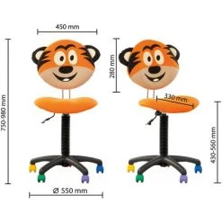 CHAISE-EXPERT Fauteuil Jouet Tigre, Chaise De Bureau Pour Enfant. Orange. -Assise pour enfant Soldes 15719554 5