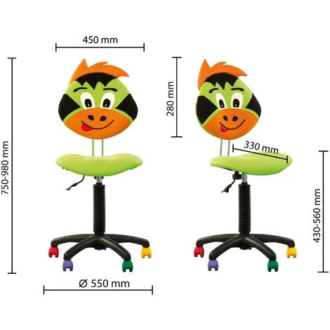 CHAISE-EXPERT Fauteuil Jouet Dragon, Chaise De Bureau Pour Enfant. Sans Accoudoirs. En Tissu Vert. 6 CHAISE-EXPERT Fauteuil Jouet Dragon, Chaise De Bureau Pour Enfant. Sans Accoudoirs. En Tissu Vert. – Image 4