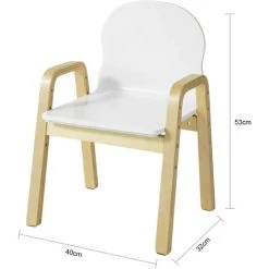Lot De 2 Chaises Enfant Design Fauteuil Pour Enfants Avec Accoudoirs Et Dossier Chaise Confortable Haute Qualité- Hauteur Réglable,SoBuy® KMB24-Wx2 -Assise pour enfant Soldes 16799311 3