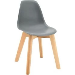 AUBRY GASPARD Chaise Enfant Polypropylène Et Bois Gris - Gris