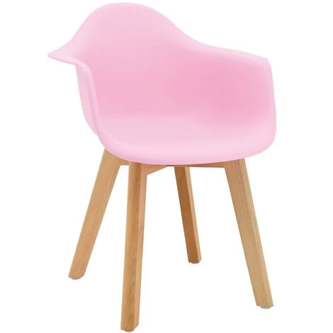 AUBRY GASPARD Fauteuil Enfant En Polypropylène Et Bois Rose - Rose 3 AUBRY GASPARD Fauteuil Enfant En Polypropylène Et Bois Rose - Rose