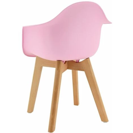 AUBRY GASPARD Fauteuil Enfant En Polypropylène Et Bois Rose - Rose 4 AUBRY GASPARD Fauteuil Enfant En Polypropylène Et Bois Rose - Rose – Image 2