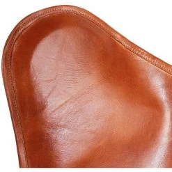 YOUTHUP Chaise Papillon Marron Cuir Véritable -Assise pour enfant Soldes 19529254 4