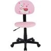 IDIMEX Chaise De Bureau Pour Enfant ALPACA Fauteuil Pivotant Sans Accoudoirs Hauteur Réglable, En Synthétique Rose Avec Motif Lama - Rose -Assise pour enfant Soldes 19630341 1