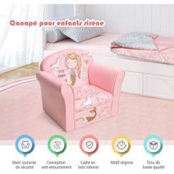 COSTWAY Fauteuil Pour Enfant, 4 Formes Mignons à Choix, Design Ergonomique, Dossier Rembourré Confortable, Idéal Pour La Chambre, Le Salon (Rose) -Assise pour enfant Soldes 20278966 3