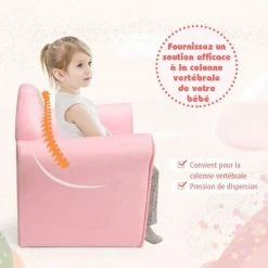 COSTWAY Fauteuil Pour Enfant, 4 Formes Mignons à Choix, Design Ergonomique, Dossier Rembourré Confortable, Idéal Pour La Chambre, Le Salon (Rose) -Assise pour enfant Soldes 20278966 4