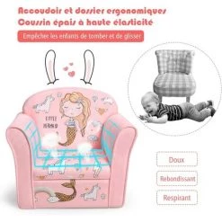 COSTWAY Fauteuil Pour Enfant, 4 Formes Mignons à Choix, Design Ergonomique, Dossier Rembourré Confortable, Idéal Pour La Chambre, Le Salon (Rose) -Assise pour enfant Soldes 20278966 5