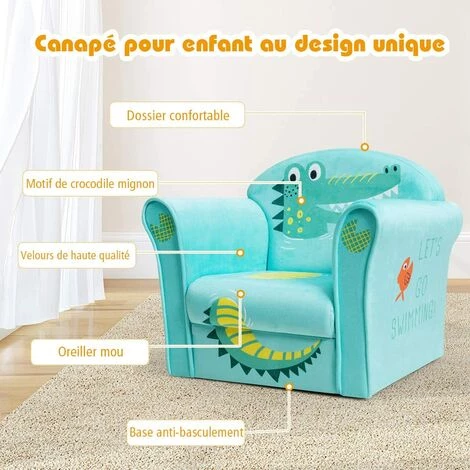 COSTWAY Canapé / Fauteuil Pour Enfant, 4 Formes Mignon, Design Ergonomique, Dossier Confortable, Idéal Pour Chambre, Salon Etc. 4 COSTWAY Canapé / Fauteuil Pour Enfant, 4 Formes Mignon, Design Ergonomique, Dossier Confortable, Idéal Pour Chambre, Salon Etc. – Image 2