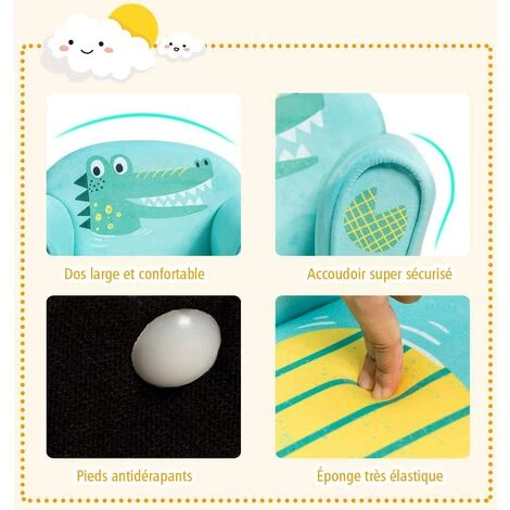COSTWAY Canapé / Fauteuil Pour Enfant, 4 Formes Mignon, Design Ergonomique, Dossier Confortable, Idéal Pour Chambre, Salon Etc. 6 COSTWAY Canapé / Fauteuil Pour Enfant, 4 Formes Mignon, Design Ergonomique, Dossier Confortable, Idéal Pour Chambre, Salon Etc. – Image 4