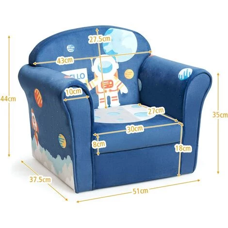 COSTWAY Fauteuil Pour Enfant, 4 Formes Mignons à Choix, Design Ergonomique, Dossier Rembourré Confortable, Idéal Pour La Chambre, Le Salon (Bleu) 7 COSTWAY Fauteuil Pour Enfant, 4 Formes Mignons à Choix, Design Ergonomique, Dossier Rembourré Confortable, Idéal Pour La Chambre, Le Salon (Bleu) – Image 5