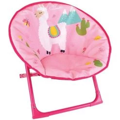 CIJEP Siège Lune Pliable Enfant Lama - Blanc, Rose
