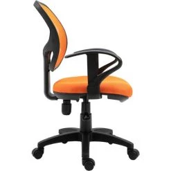 IDIMEX Chaise De Bureau Pour Enfant COOL Fauteuil Pivotant Ergonomique Avec Accoudoirs, Siège à Roulettes Et Hauteur Réglable, Mesh Orange - Orange -Assise pour enfant Soldes 23559080 3