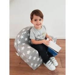 PETIT POUCET Fauteuil Club Gris étoilé - Gris -Assise pour enfant Soldes 24095234 2