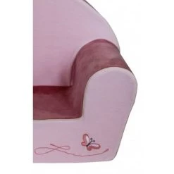 PETIT POUCET Fauteuil Club Papillon Velours Couleur Rose - Rose -Assise pour enfant Soldes 24095246 4