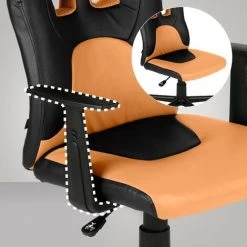 CLP Fauteuil De Bureau Fun Pour Enfants Noir/orange -Assise pour enfant Soldes 25942038 5